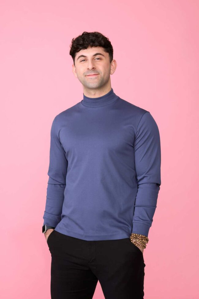 portrait sur fond rose